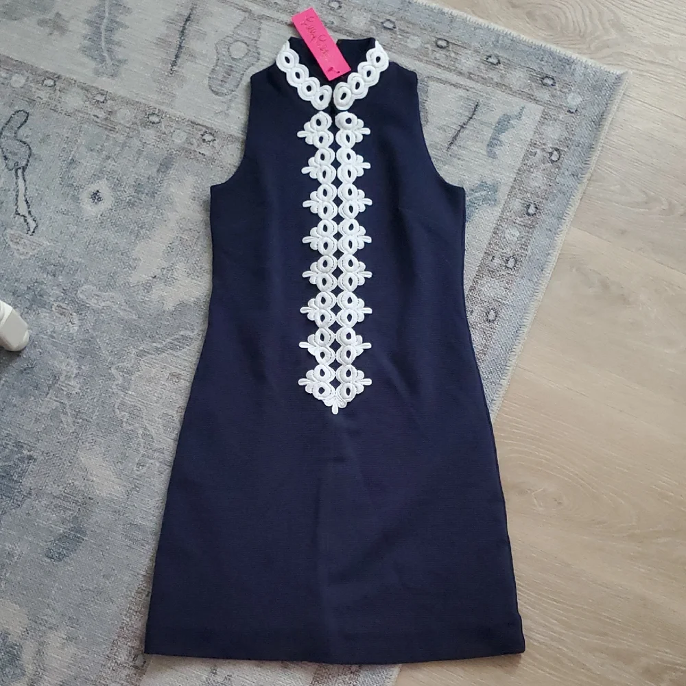 NWT Lilly Pulitzer Callista Shift Dress True Navy White SzXXS